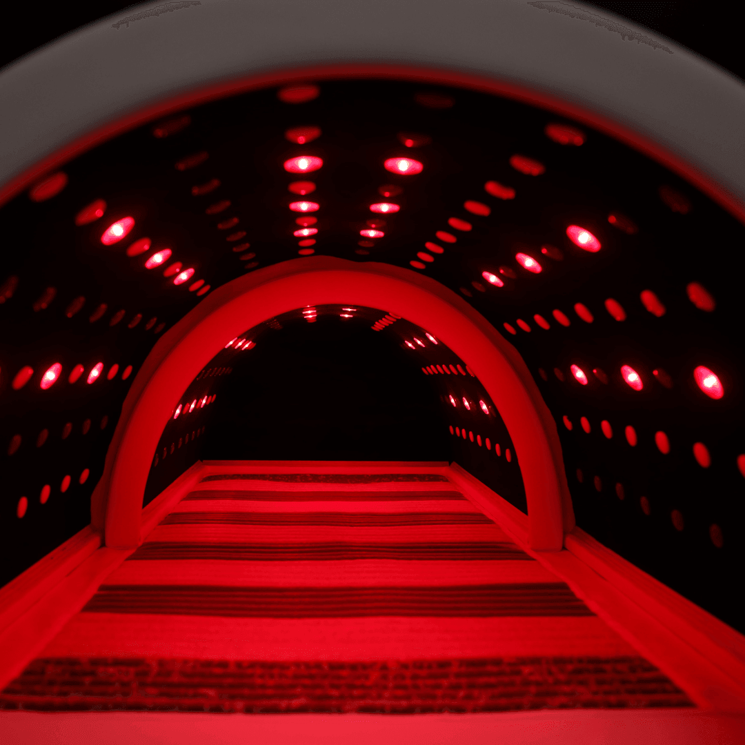 Sauna Dome - Close Up With Red LED Lights On